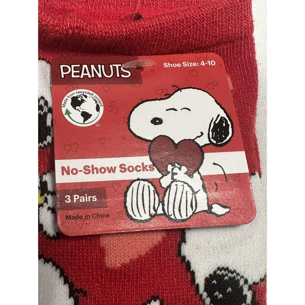 3 pairs womens peanuts no show low cut ankle socks shoe size‎ 4-10
